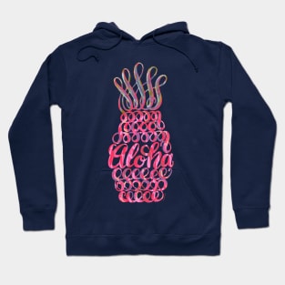 Pink Pineapple Aloha Hawaii Unique Hawaiian Art Hoodie